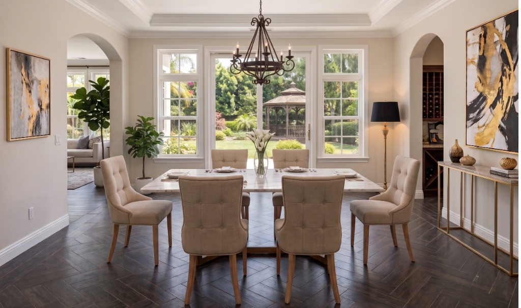 Classic elegant home staging in Diamond Bar California estate